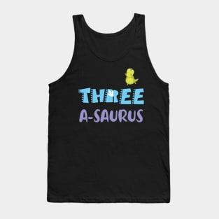 Family Dinosaur Matching 3rd Birthday Tee three-A-Saurus Gift For Boys Kids toddlers Tank Top